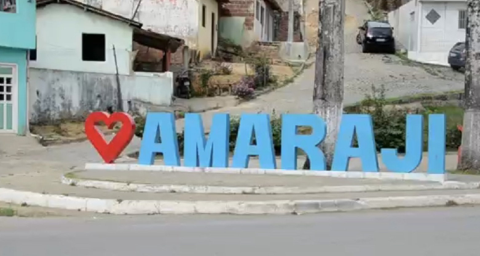 Fotografia de marco da cidade com a palavra Amaraji
