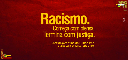Banner da Cartilha campanha GT Racismo