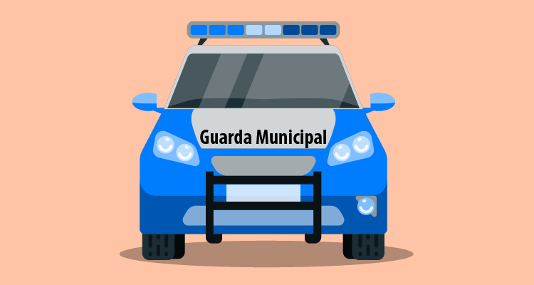 Ilustração de viatura policial na cor azul