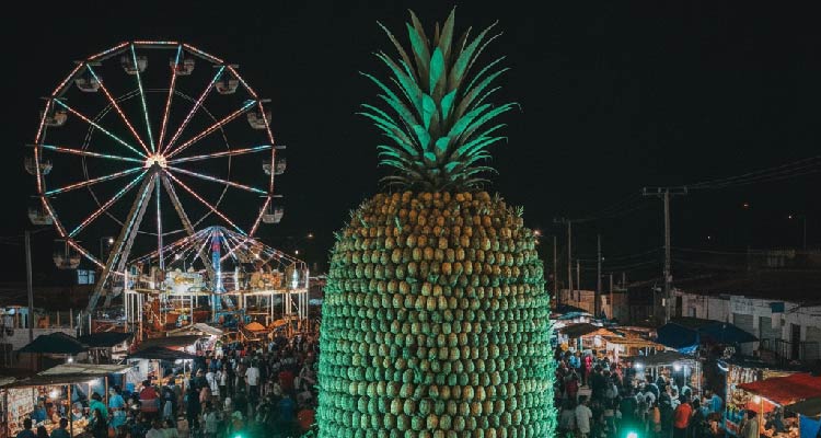 Fotografia da Festa do Abacaxi vista de cima