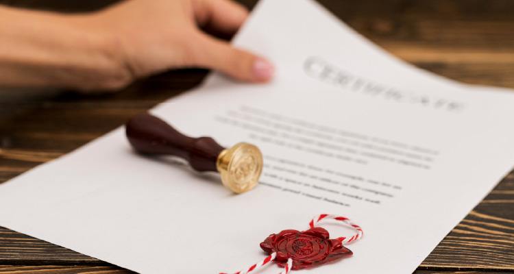 Fotografia de papel com selo em cera
