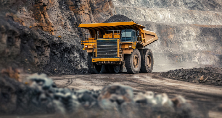 Imagem de caminhão em área de mineração