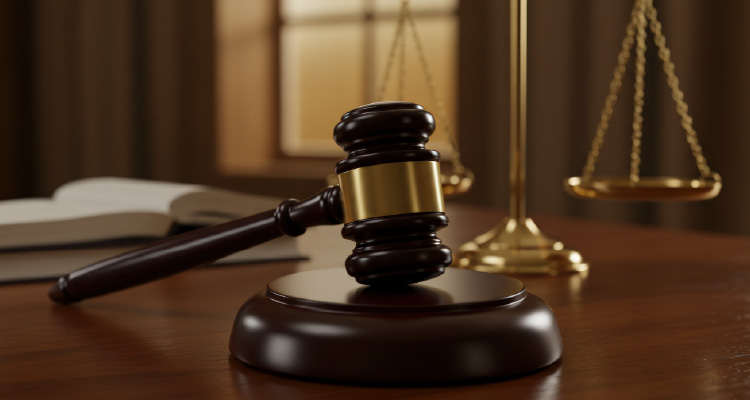 Fotografia de martelo de tribunal 