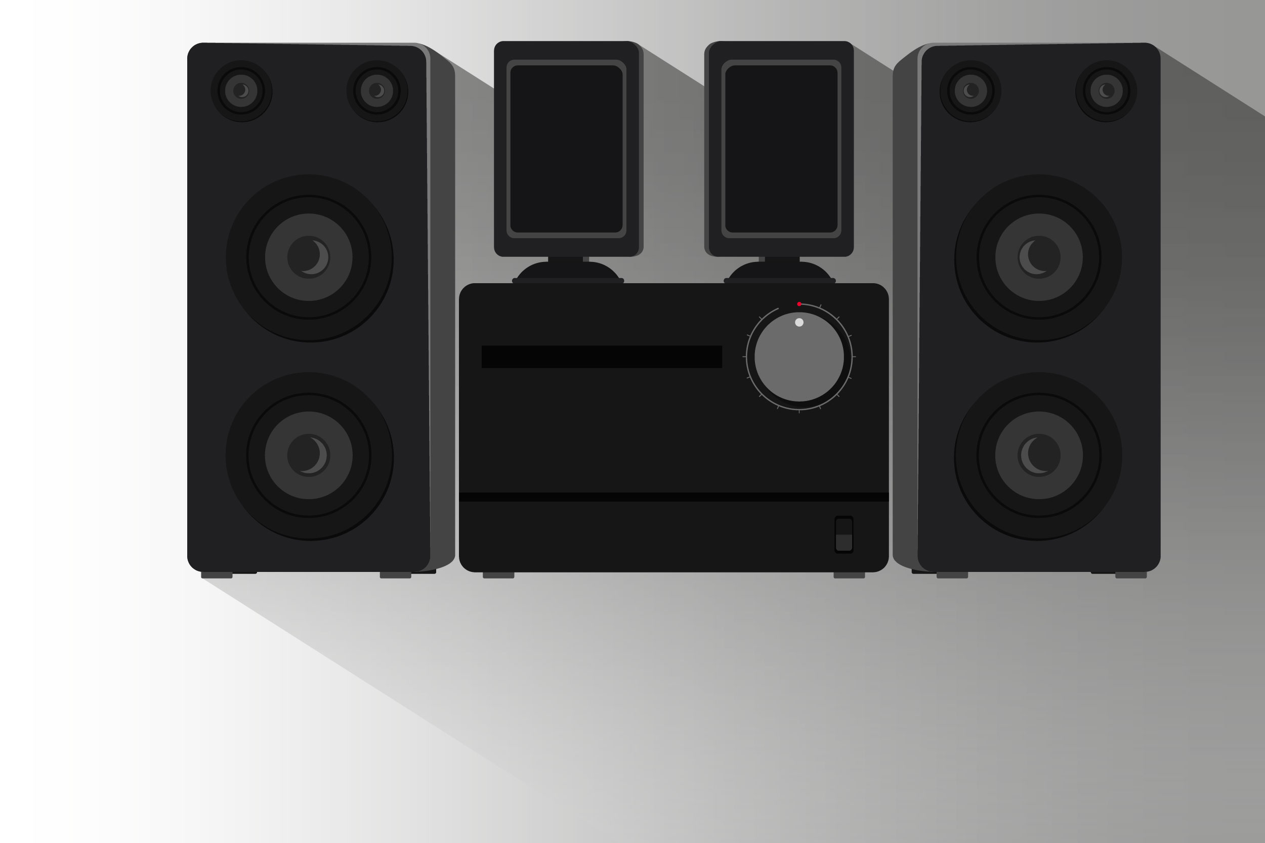 Ilustração de caixas de som pretas
