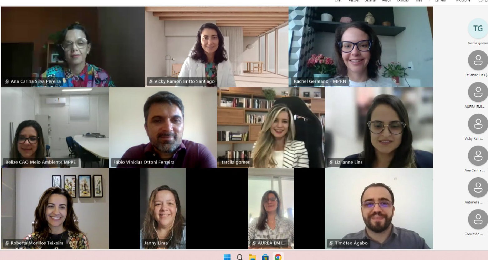 Fotografia de sala virtual onde participantes discutiram os temas