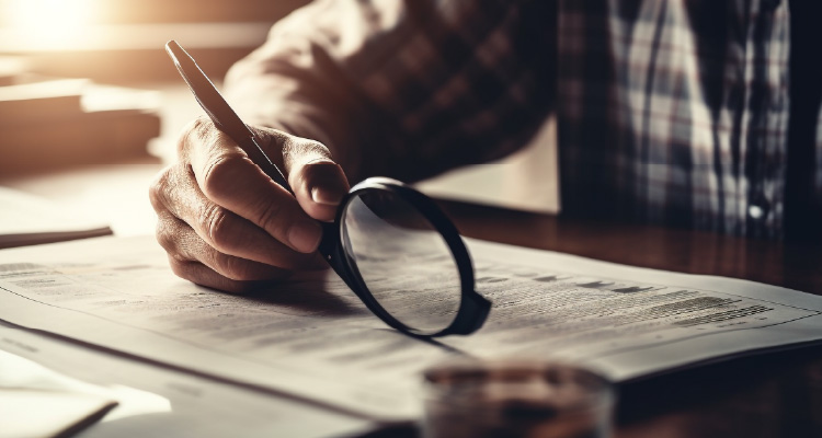 Imagem de pessoa analisando documentos 