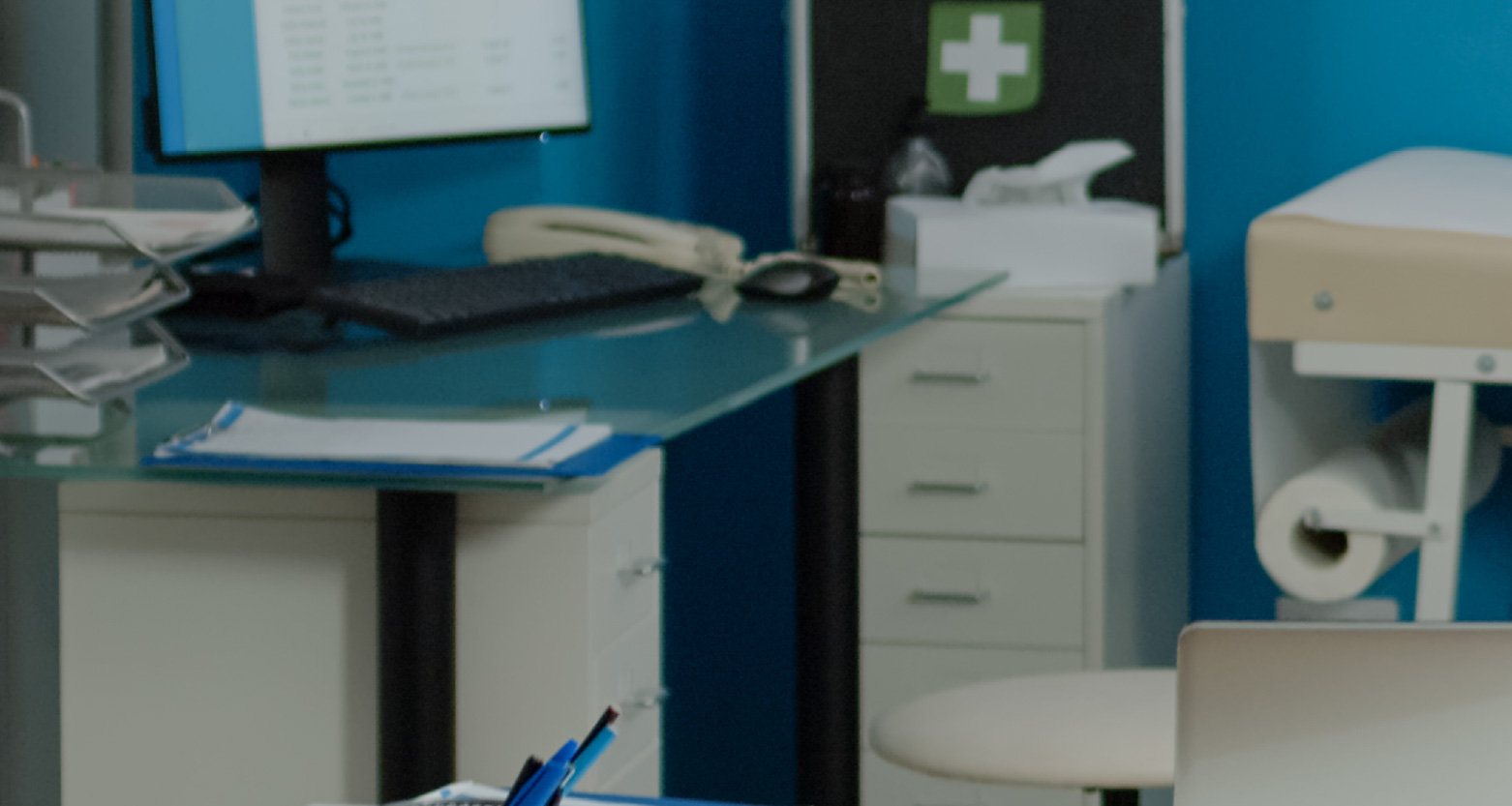 Fotografia de equipamentos em consultório médico