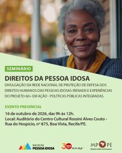 NUPI realiza Seminário no mês da pessoa idosa com apoio da ESMP - inscrições abertas